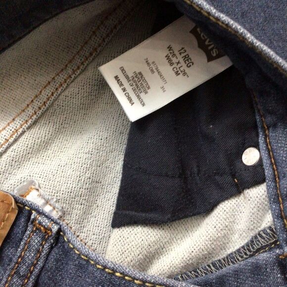 Levi’s 511 knit jeans size 12 regular/26 blue straight lightly distressed pocket - Picture 5 of 11